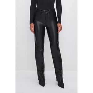 Good American | Good Icon Faux Leather Moto Biker Pants in Black 8/29 (W30")